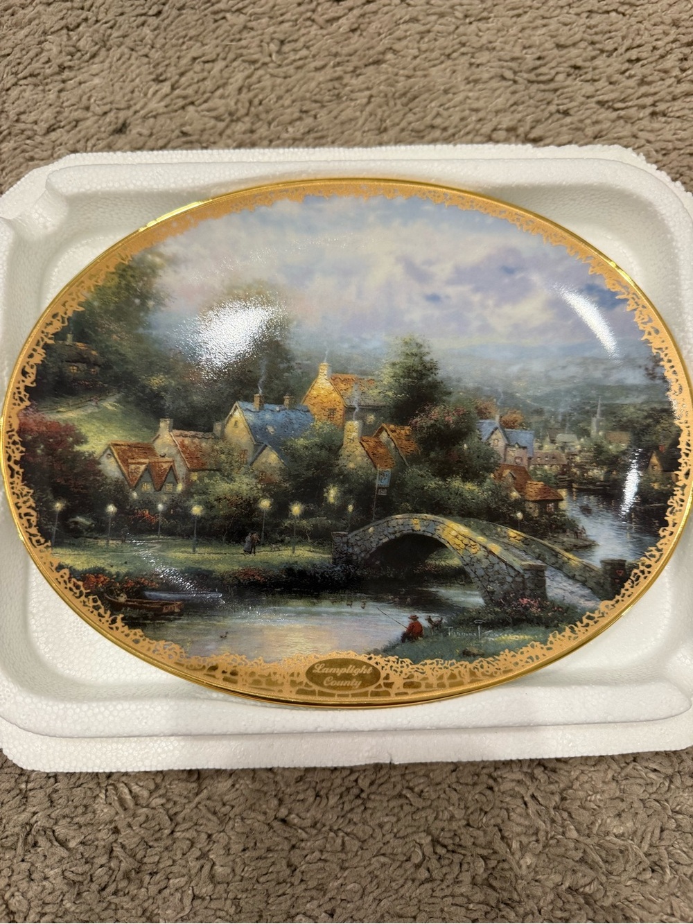 Thomas Kinkade Lamplight County Bradford Exchange Collector Plate COA 798B